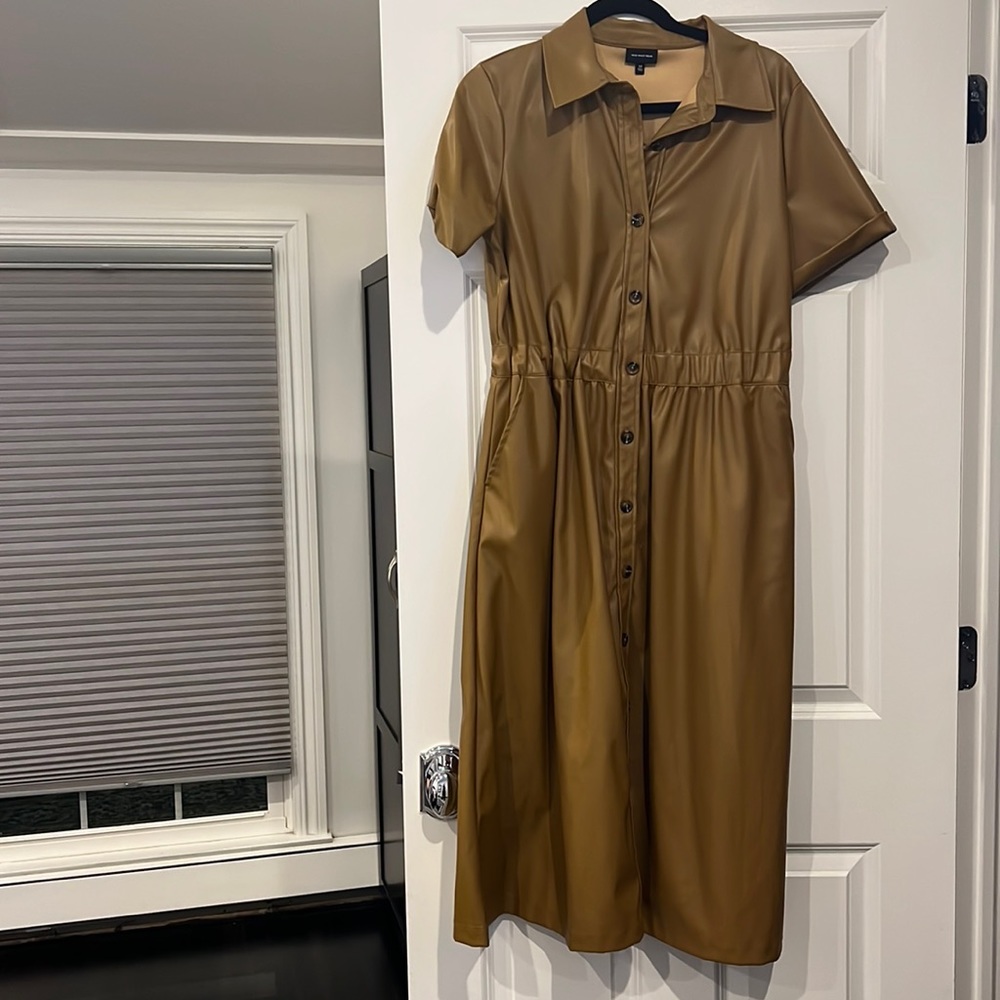 Who what wear midi dress target size medium leather look pockets collar